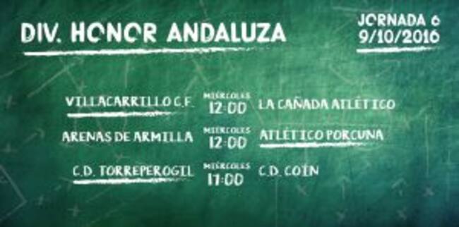 Partidos de la sexta jornada de la División de Honor Andaluza.