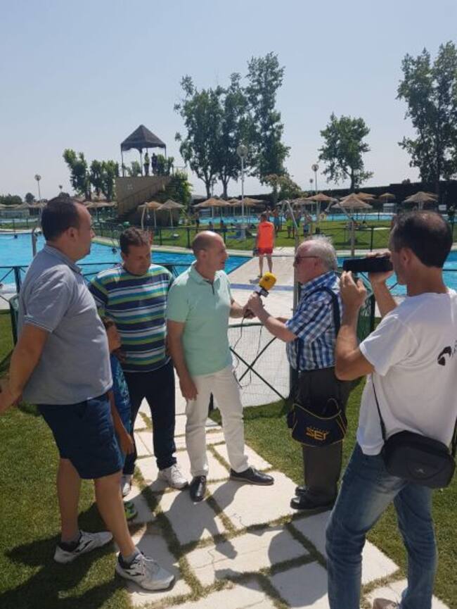 Momento de las declaraciones del alcalde de Jódar, José Luis Hidalgo