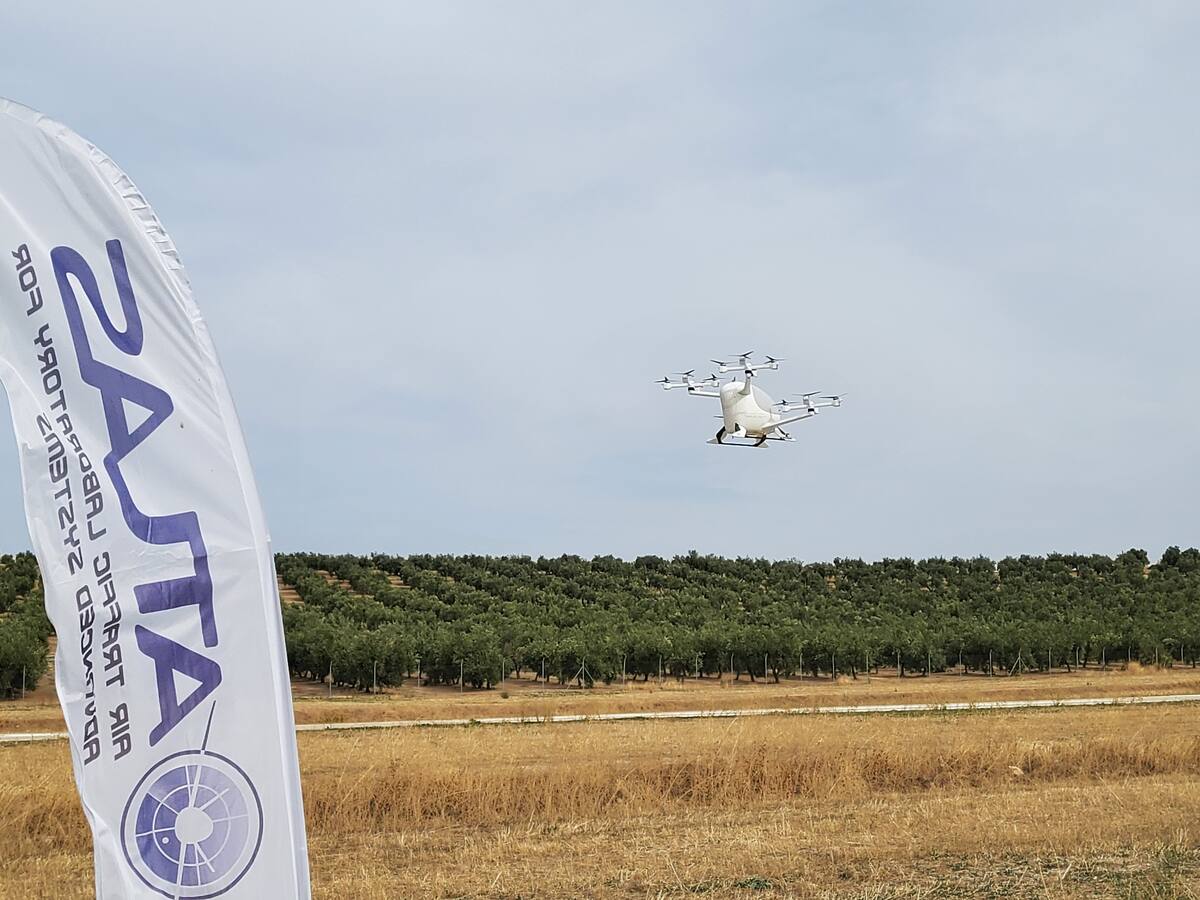 El primer aerotaxi no tripulado ha despegado con éxito desde Villacarrillo este miércoles