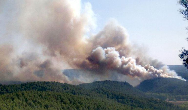 Una imagen del incendio de Enguídanos