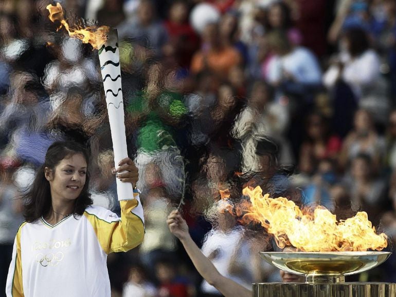 Ceremonia de encendido de la antorcha olímpica de los Juegos Olímpicos de Río de Janeiro el pasado 27 de Abril en Atenas.