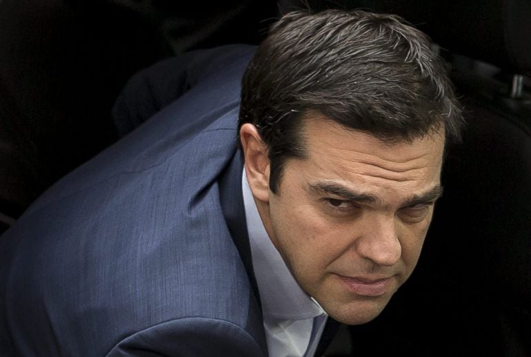 El primer ministro griego, Alexis Tsipras a su llegada a la reunión de los ministros de Economía y Finanzas de la eurozona en Bruselas