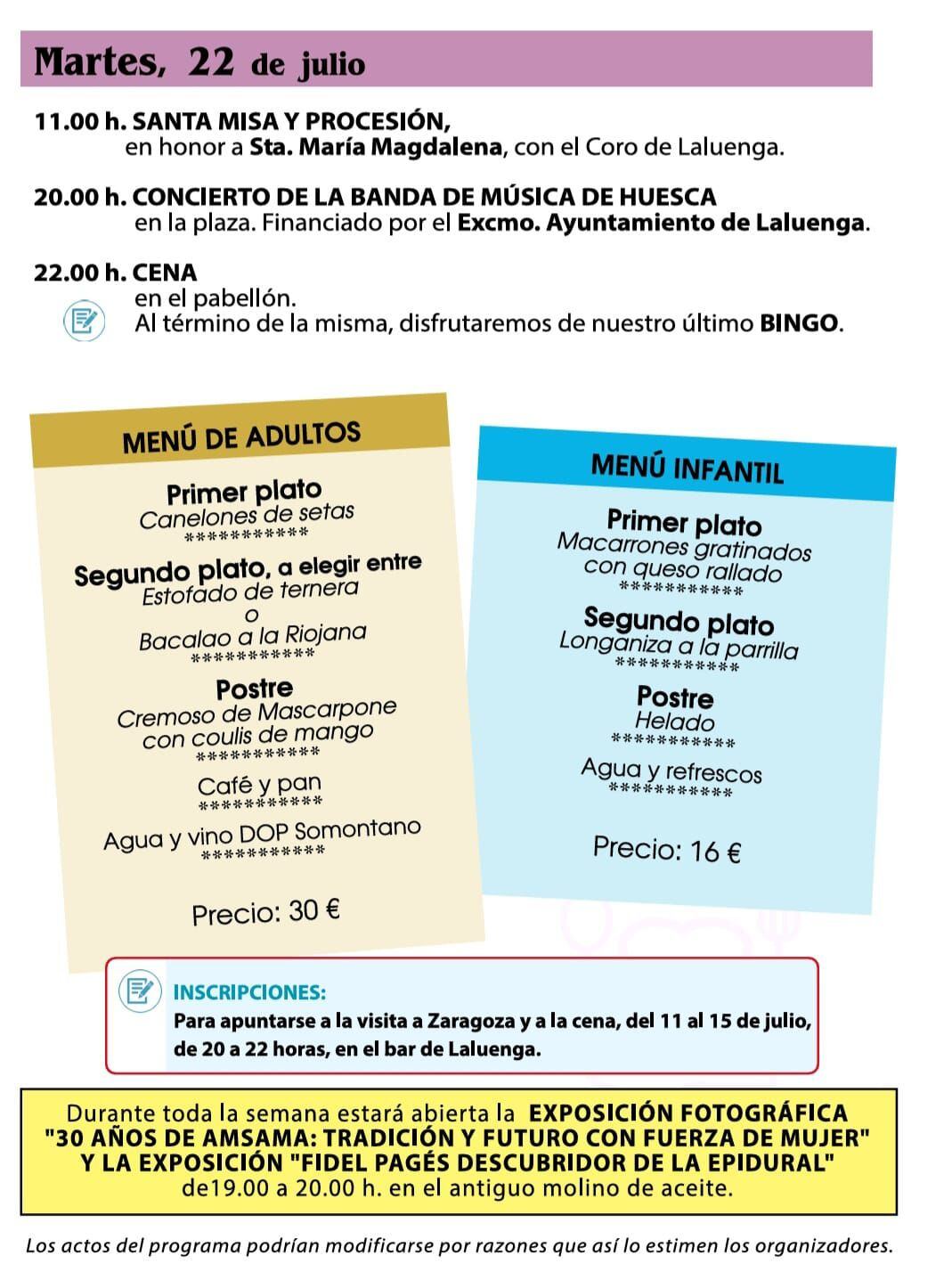 Programación XXX Semana Cultural (Laluenga).