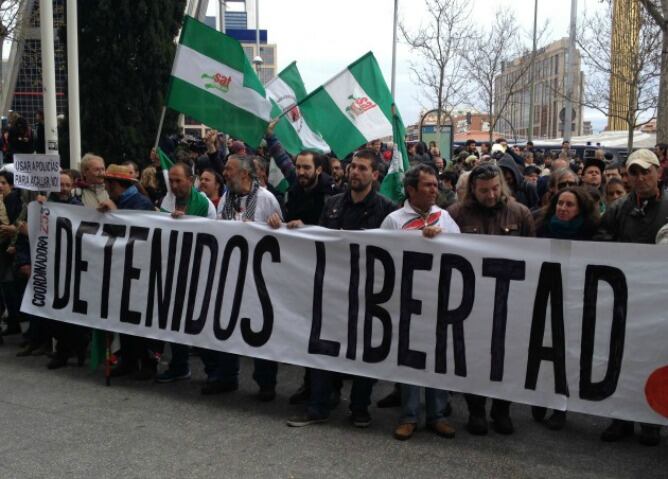 Manifestación de apoyo a los detenidos el 22M