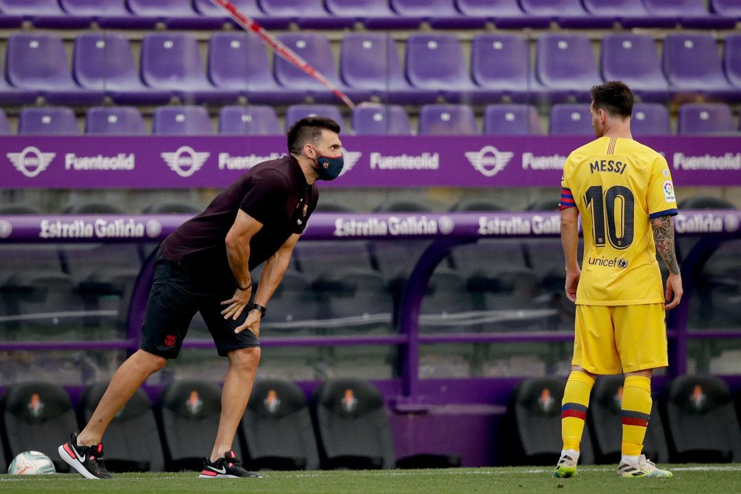 Eder Sarabia y Messi en Pucela