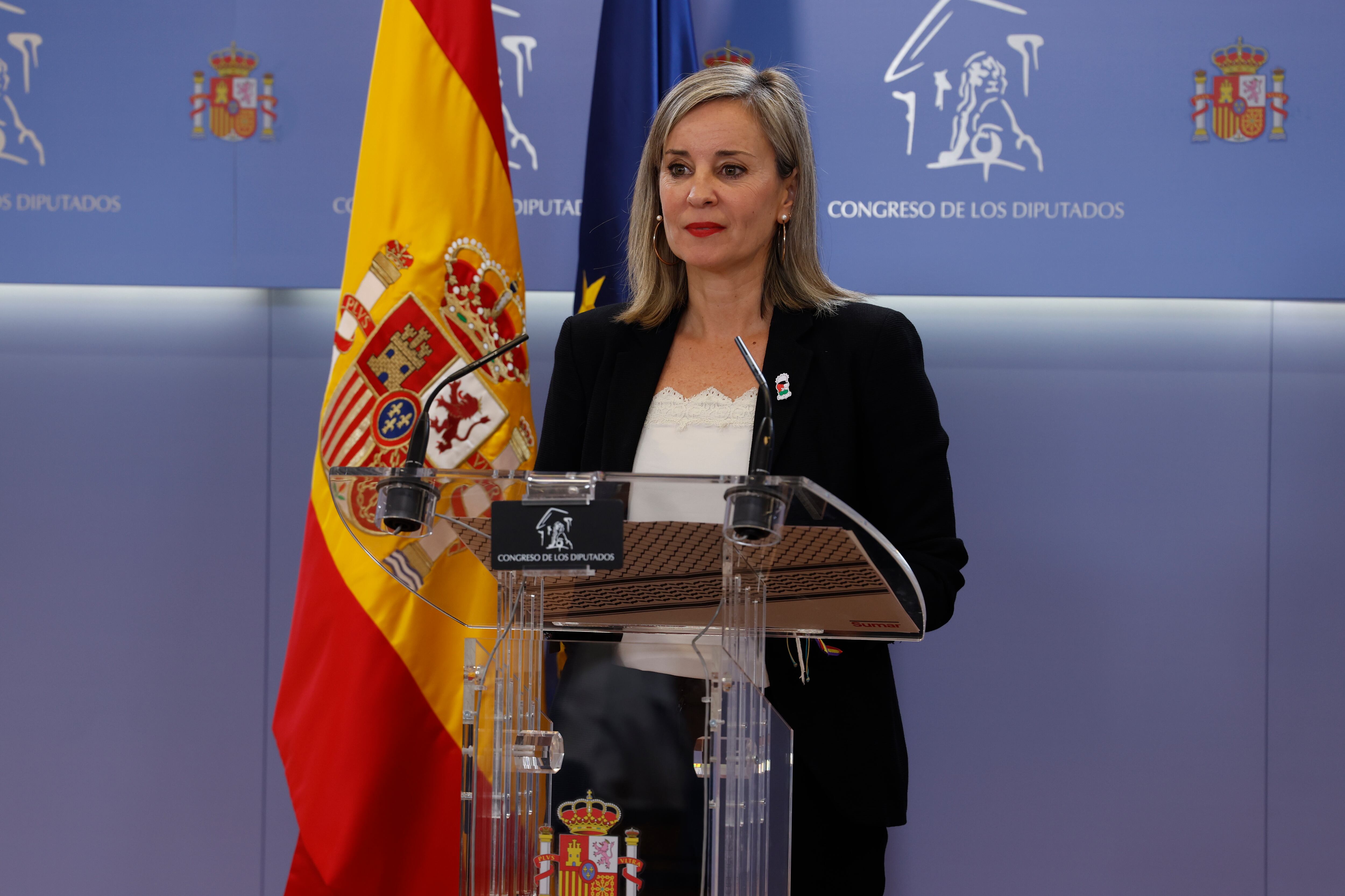 La portavoz parlamentaria de Sumar, Verónica Martínez Barbero, en el Congreso.