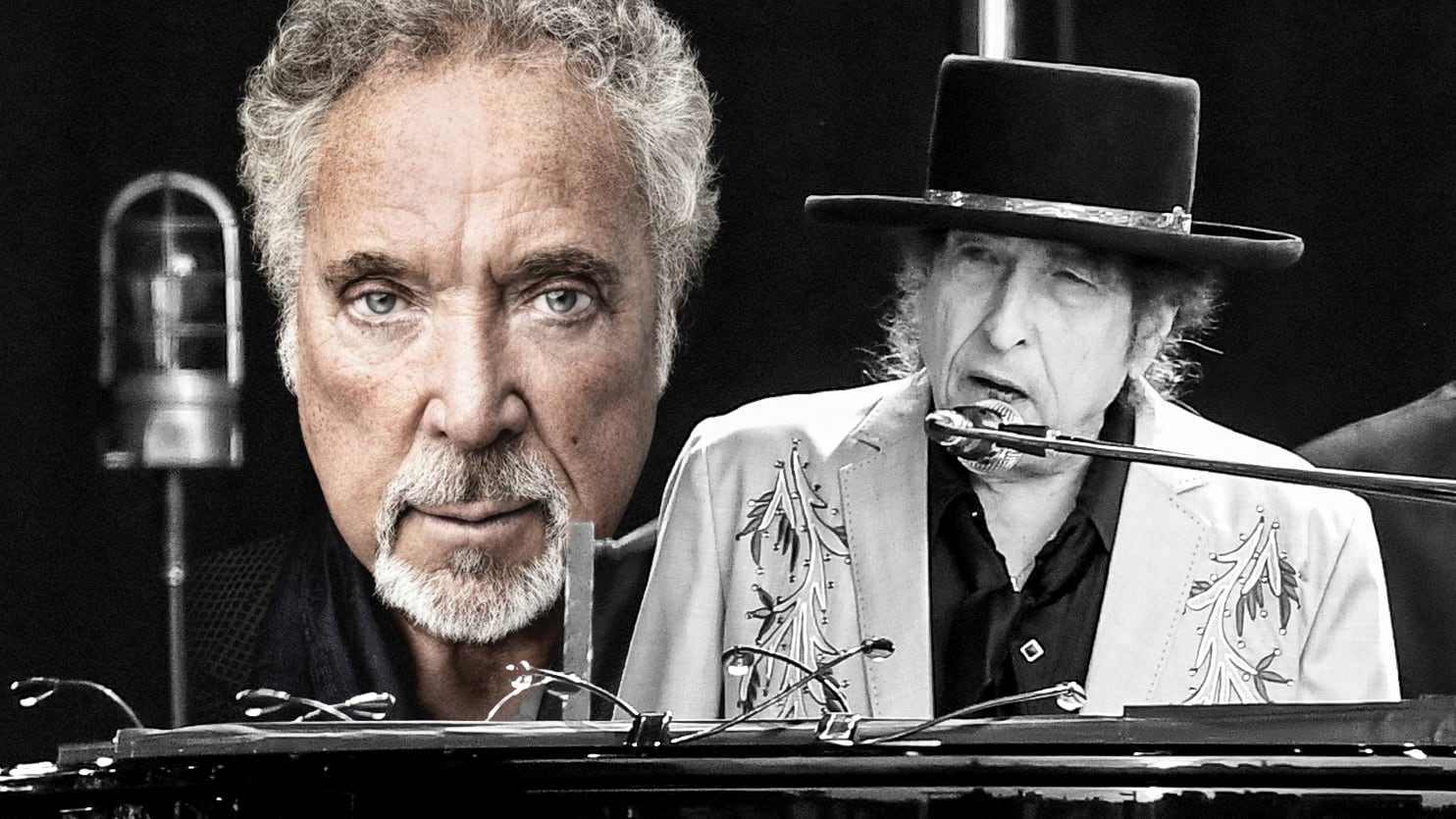 Bob Dylan y Tom Jones (Montaje fotográfico)