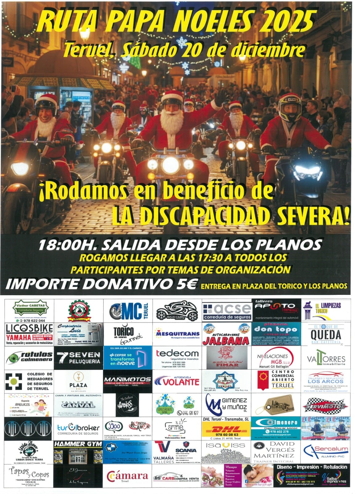 Cartel de la iniciativa solidaria de este sábado en Teruel