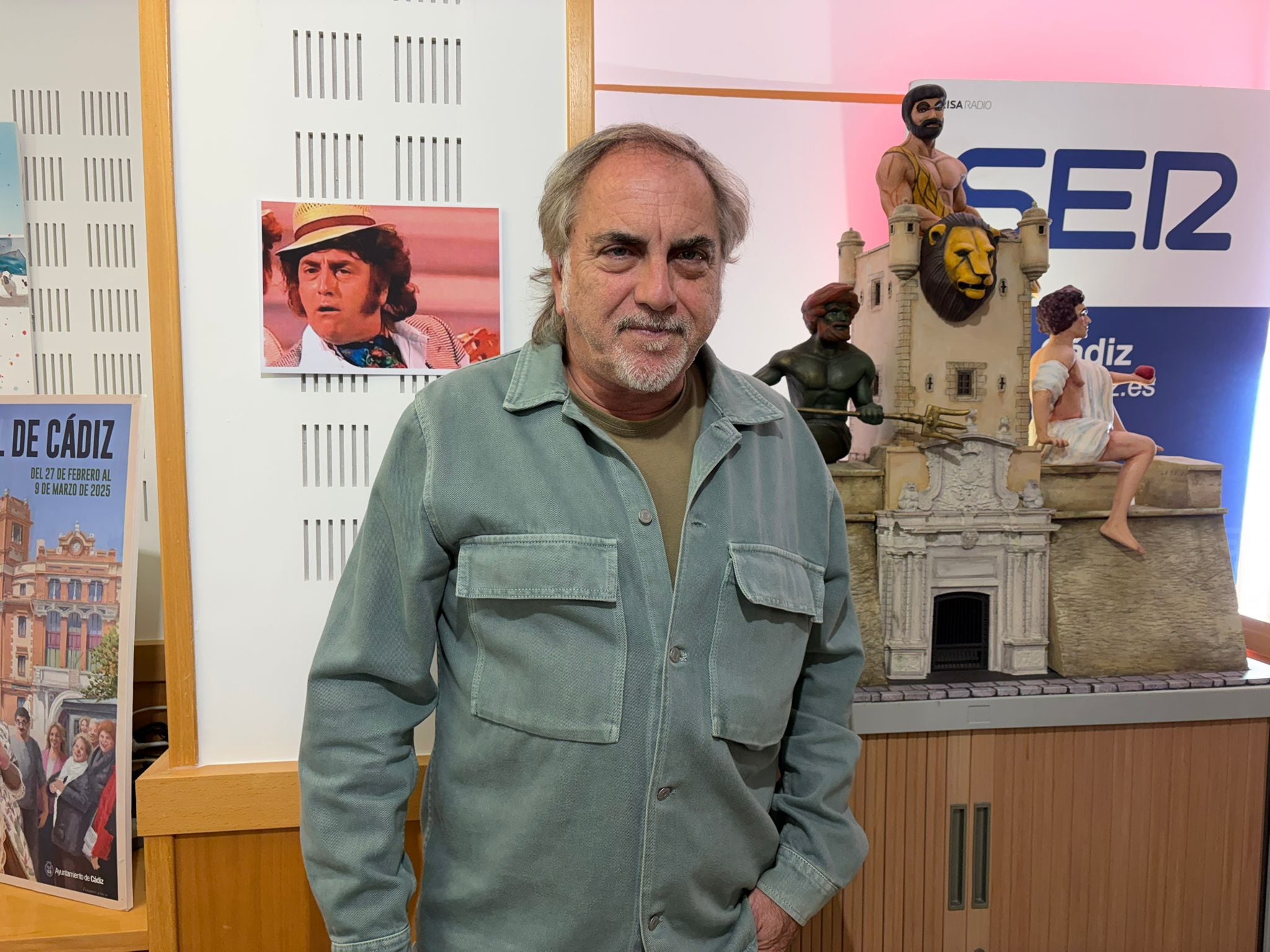 José Luis García Cossio "El Selu" en los estudios de Radio Cádiz - Cadena SER.