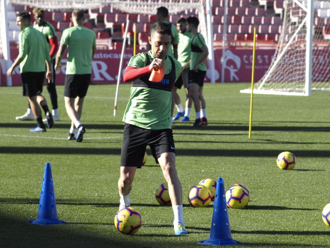 David Rocha trabajando con el Almería.