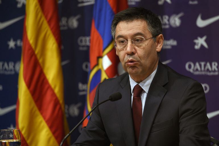 Bartomeu, durante una rueda de prensa