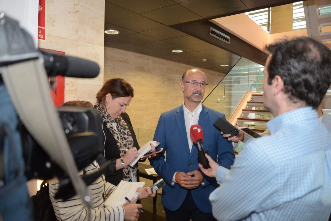 Luis Fuentes, portavoz de Ciudadanos en Castilla y León, en Aguilar de Campoo (Palencia) donde se celebra el Congreso Nacional sobre Despoblación