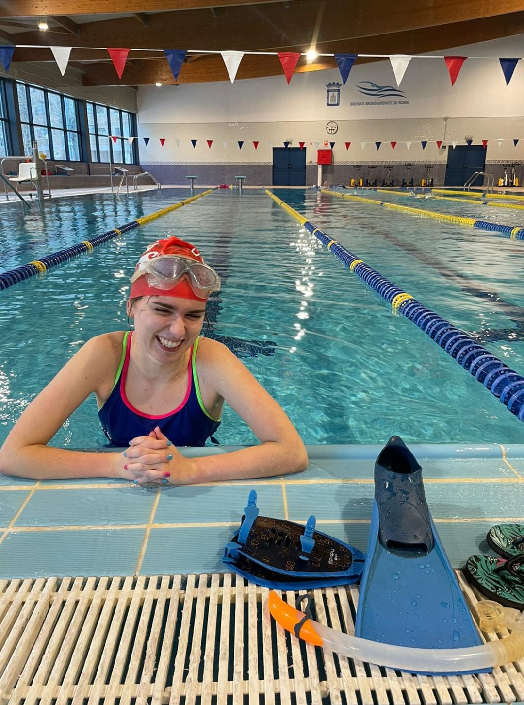 Olga Jedrysiak, en la piscina.