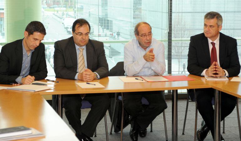 Reunión de los alcaldes de Alcalá de Heranes, Leganés, Fuenlabrada y Móstoles.