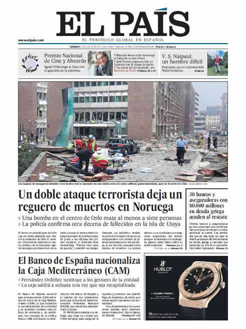 Portada del diario &#039;El País&#039;