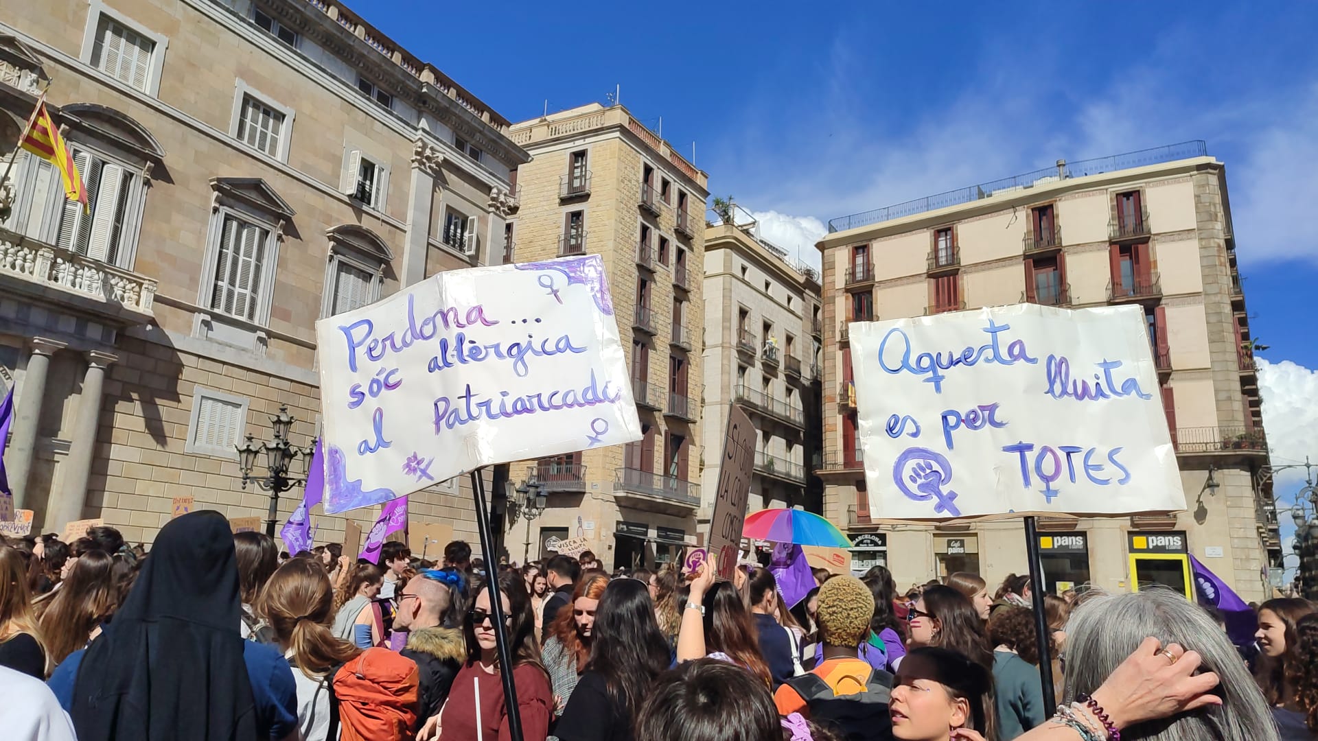 Concentració d&#039;estudiants a Barcelona el passat 8 de març.