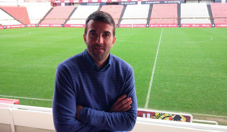 Manolo Martínez a la llotja del Nou Estadi.