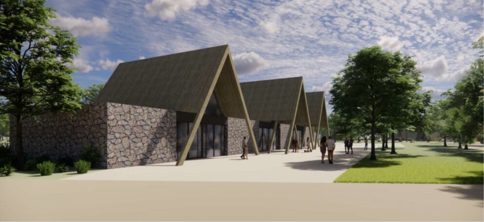 La Junta invierte tres millones de euros en la construcción de un camping ecológico de montaña en Velilla del Río Carrión. Infografía de las zonas comunes del futuro camping