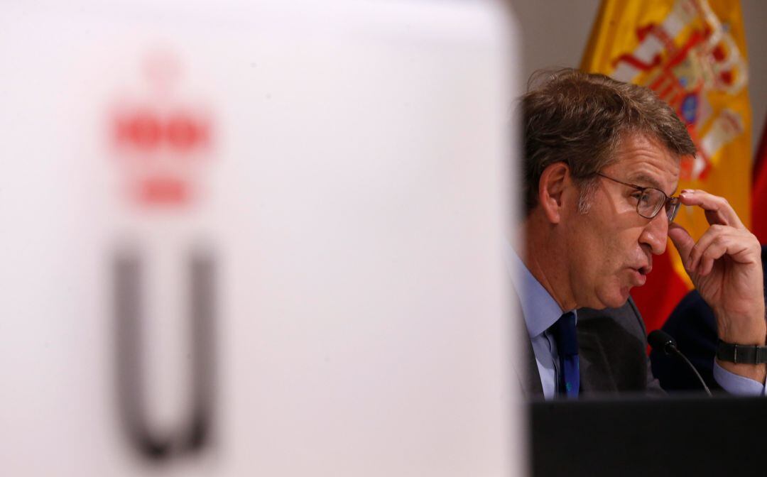 Feijóo en su intervención en el curso de verano de la Asociación de Periodistas Parlamentarios 