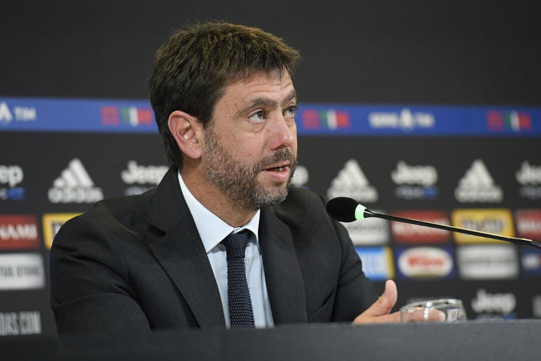  Andrea Agnelli, presidente de la Juventus, en rueda de prensa. 