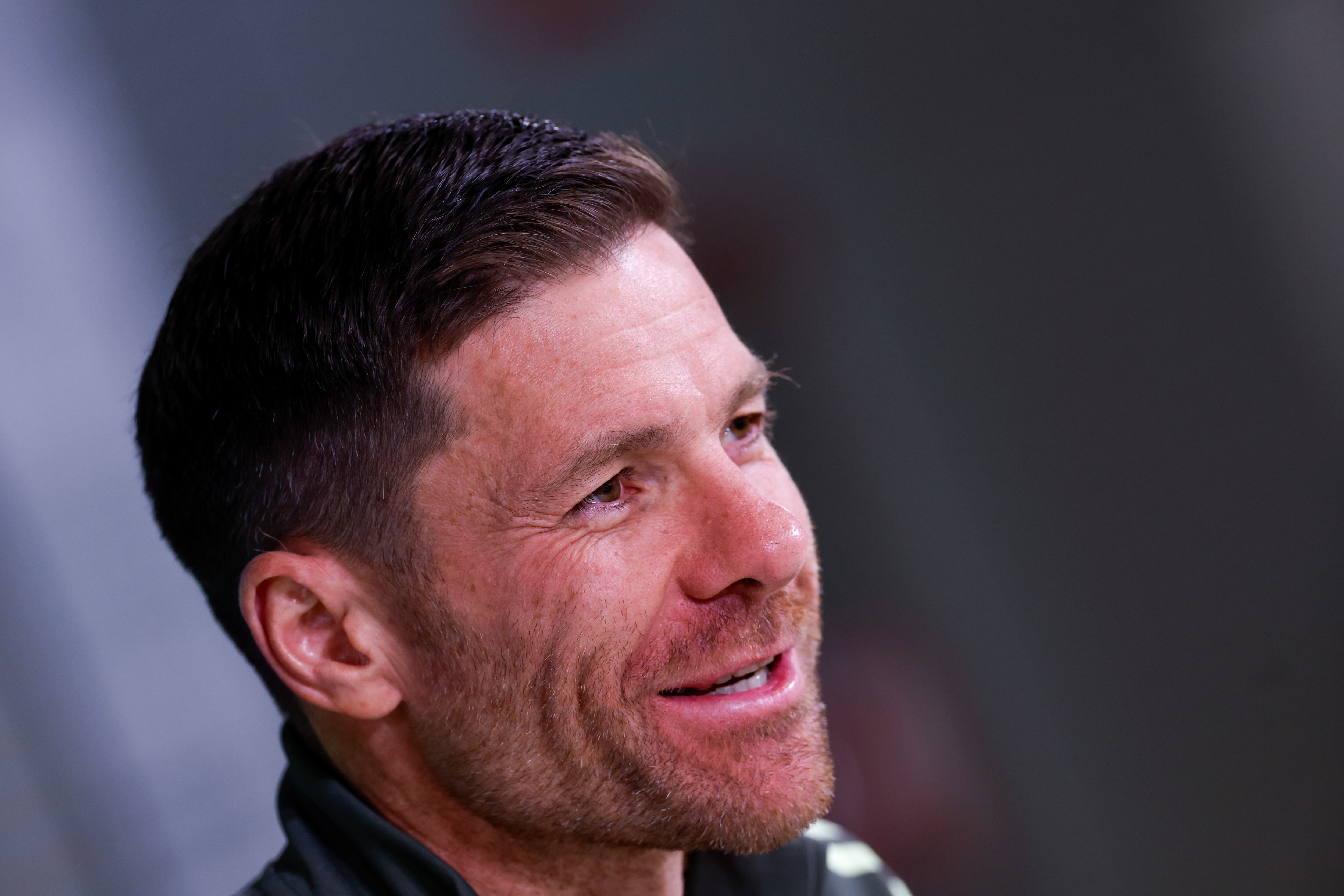 El entrenador del Real Madrid, Xabi Alonso, durante la rueda de prensa