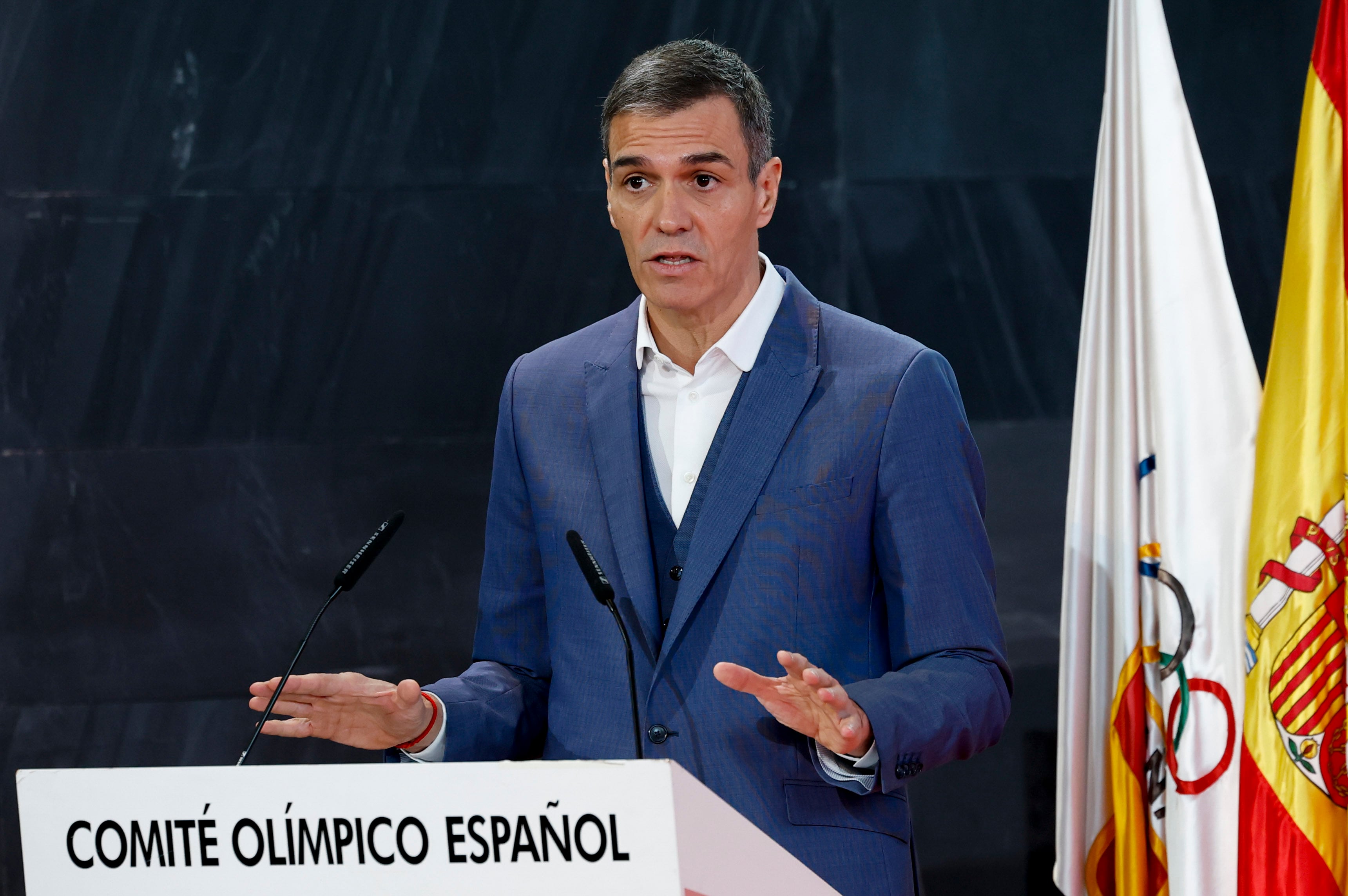 El presidente del Gobierno, Pedro Sánchez, en la presentación del Proyecto de Modelo del Deporte