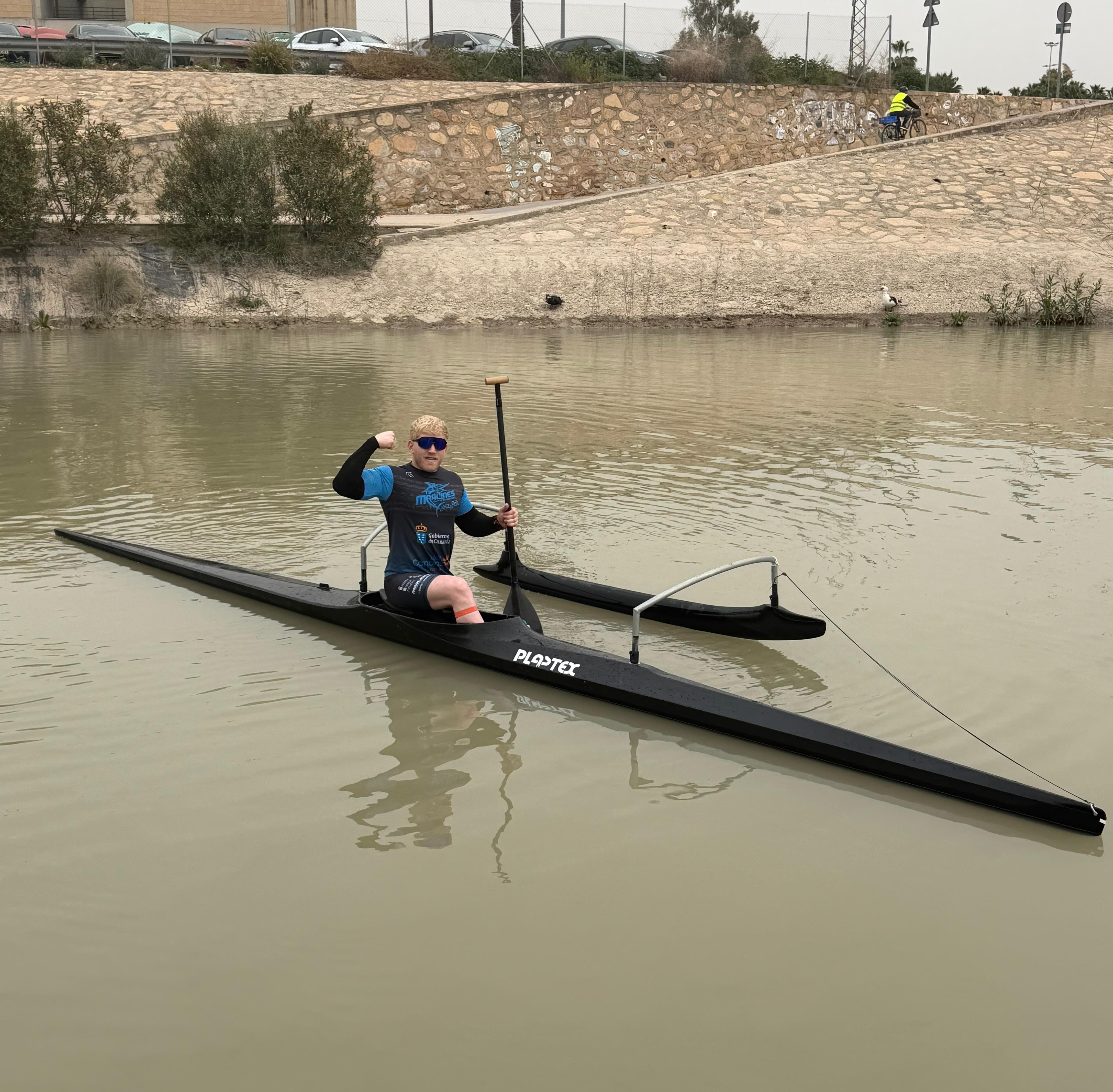 Axel Celmanti en uno de sus entrenamientos.