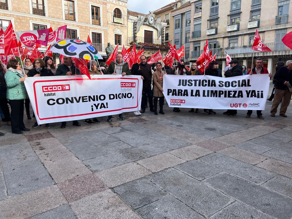 Manifestación del sector de la limpieza en Ciudad Real