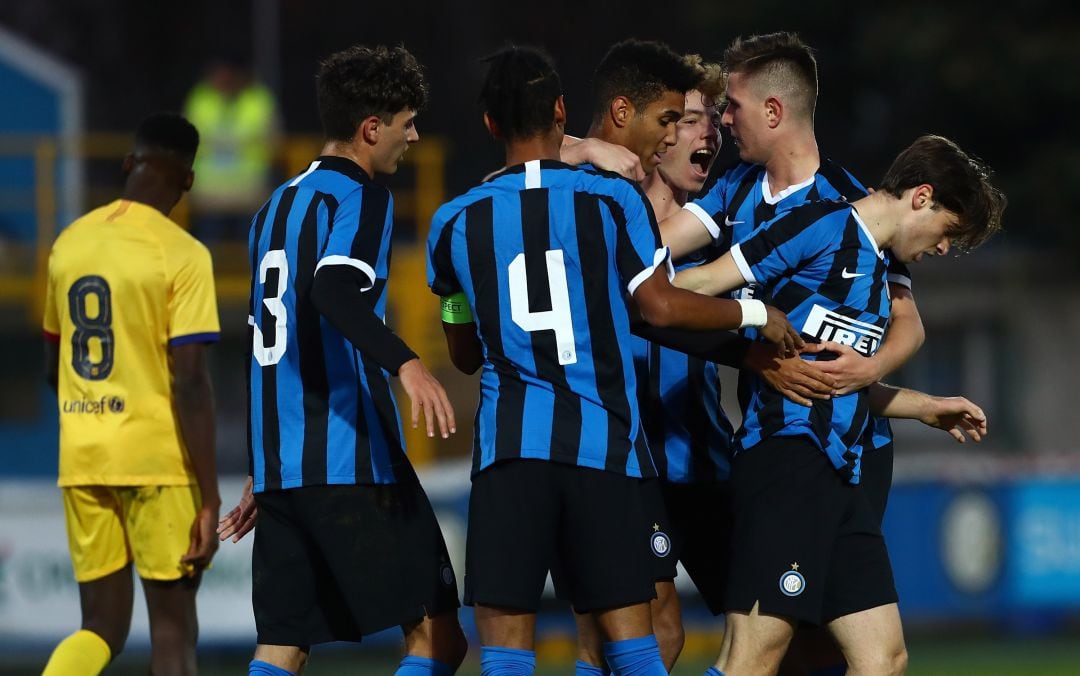 Los juveniles del Inter, en un partido de la Youth League.