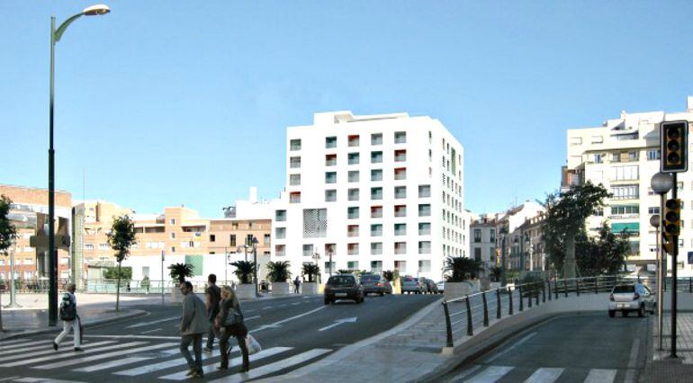 Infografía del proyecto del hotel diseñado por Rafael Moneo en Hoyo Esparteros (Málaga)