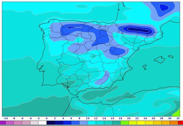 Las temperaturas en Semana Santa, según el modelo de probabilidad.