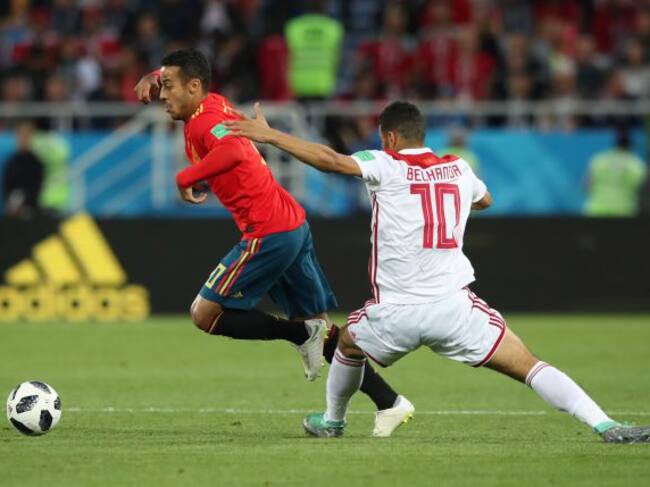 Thiago, en una acción del partido contra Marruecos