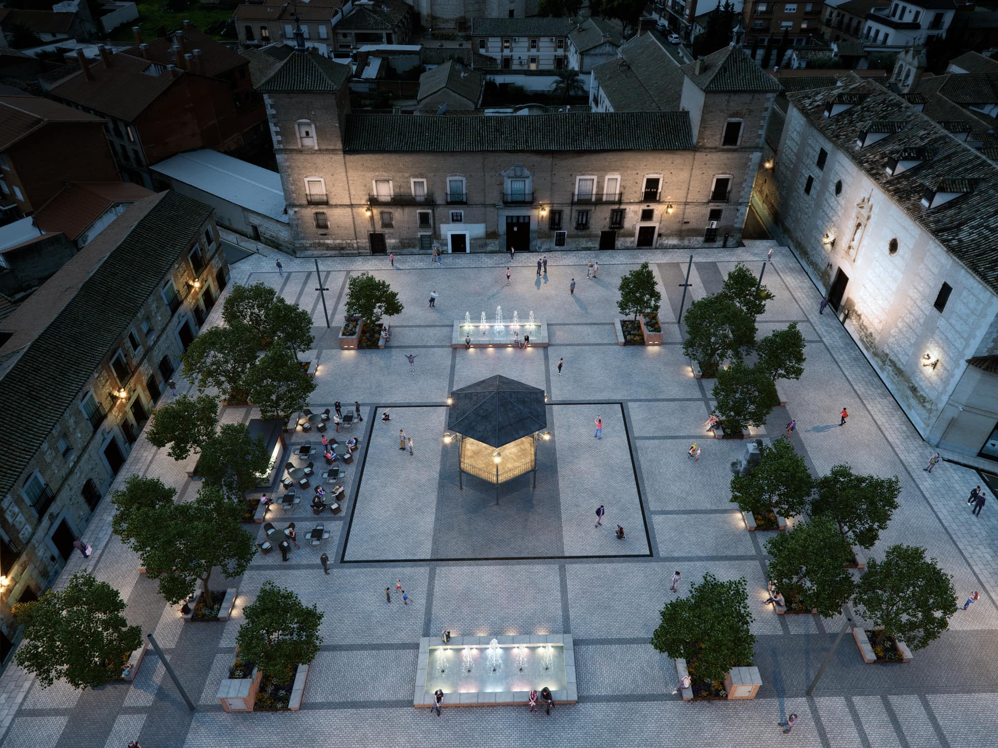 Imagen de cómo quedará la Glorieta de Fuensalida (Toledo), tras la remodelación integral que sufrirá este espacio público