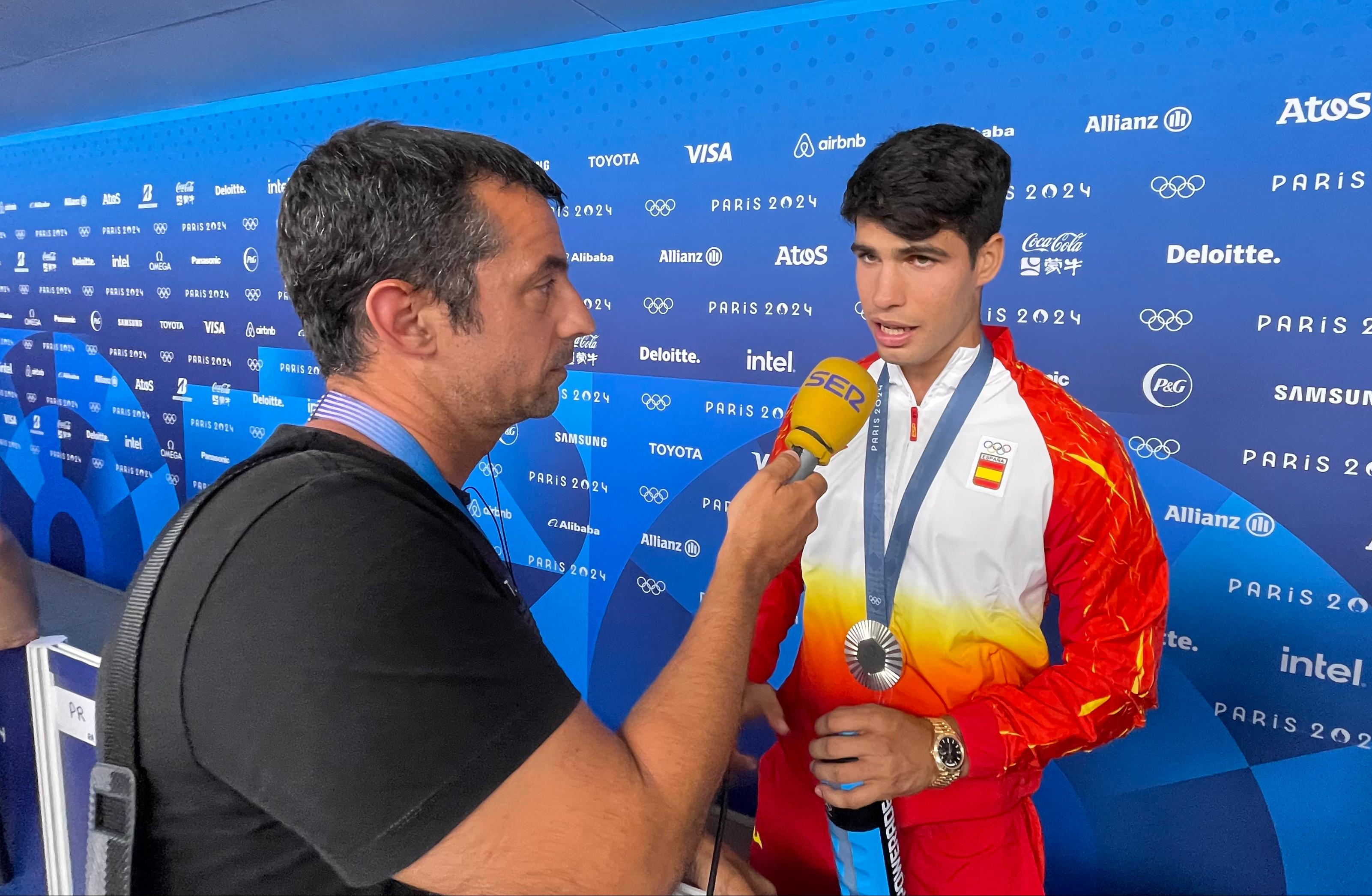 El orgullo de Carlos Alcaraz, en Carrusel, tras su medalla de plata: "Me voy con la cabeza bien alta, lo hemos dado todo"