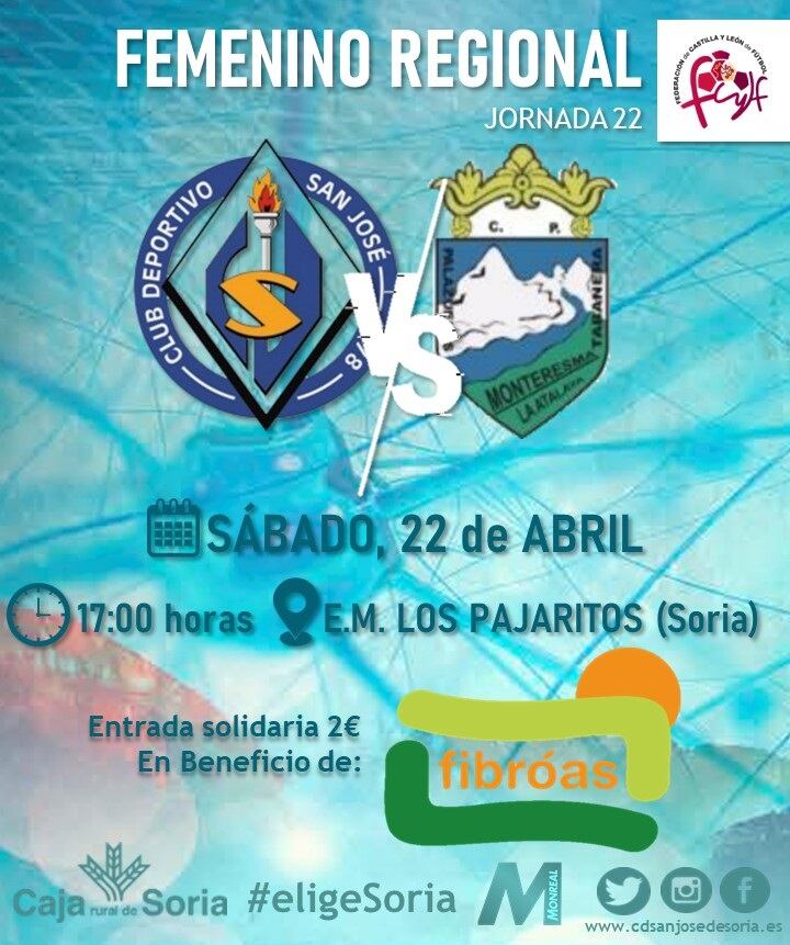 Cartel del partido solidario del San José Femenino.