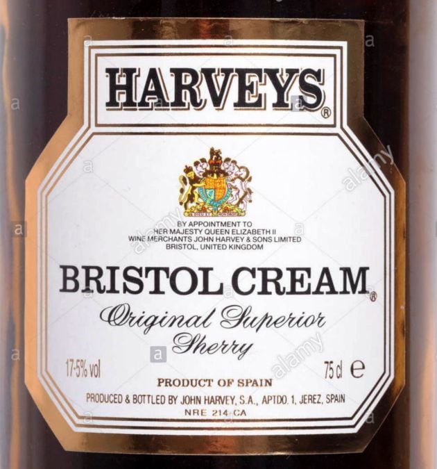 Etiqueta del conocido Harveys Bristol Cream