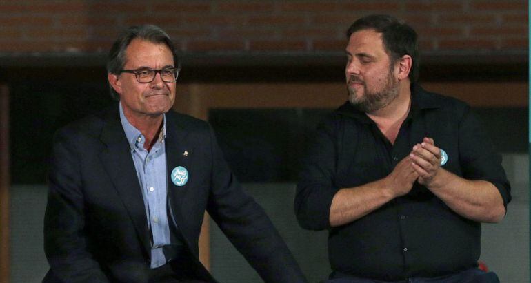 Artur Mas i Oriol Junqueras, en un acte de l&#039;última campanya electoral 