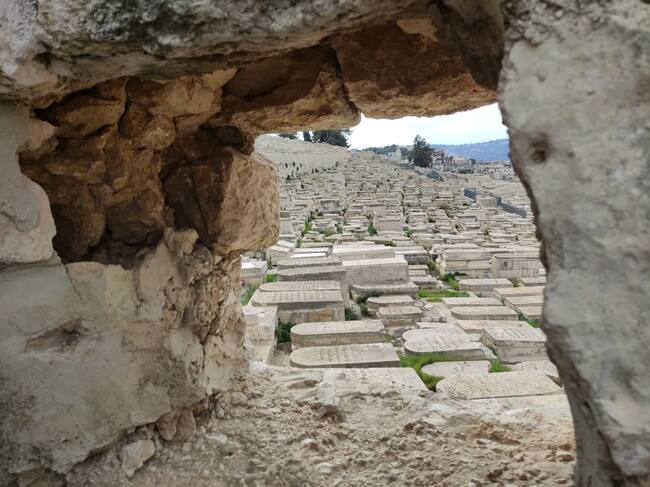 Cementerio judío junto al Monte de los Olivos, en Jerusalén