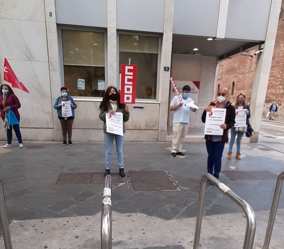 Concentración trabajadores de las residencias privadas.