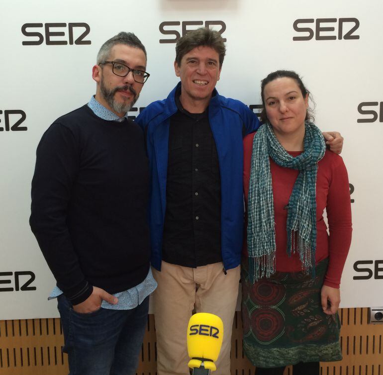 Paco Sánchez, Javier Ojeda (Danza Invisible), y Maica Sánchez.