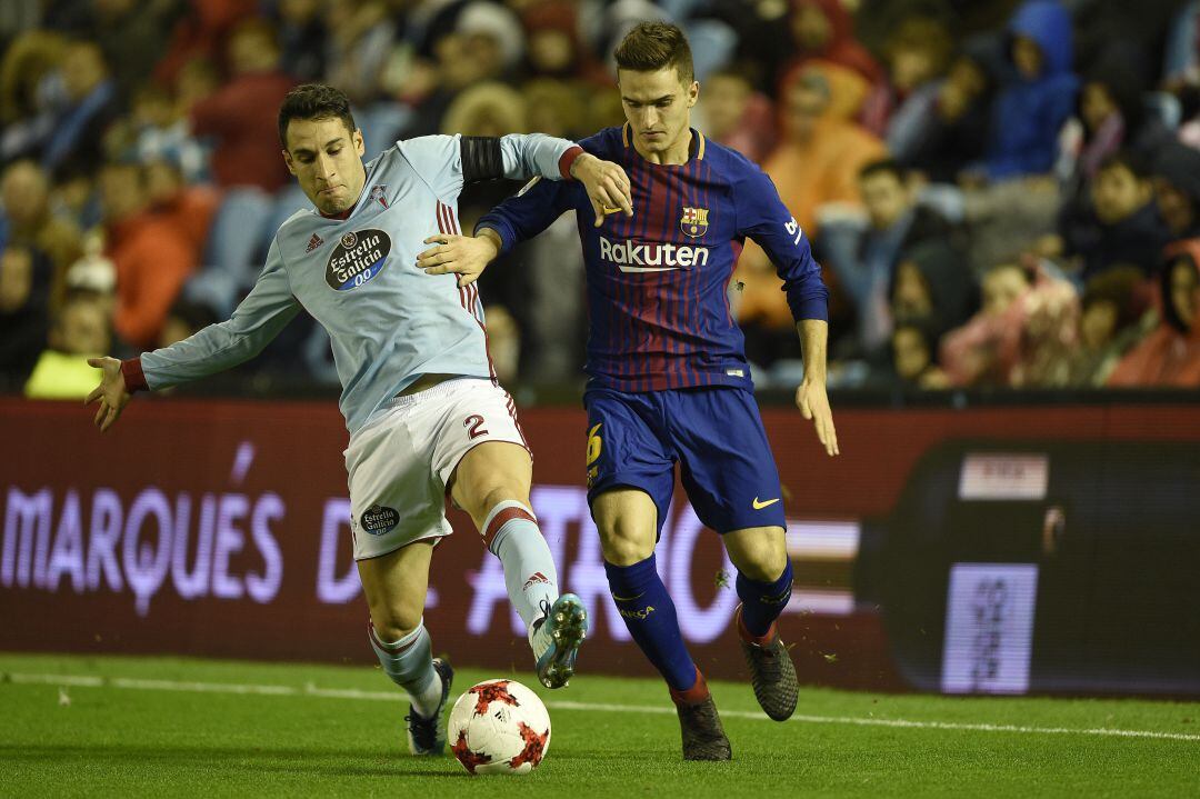 Denis Suárez, en uno de sus enfrentamientos contra el Celta