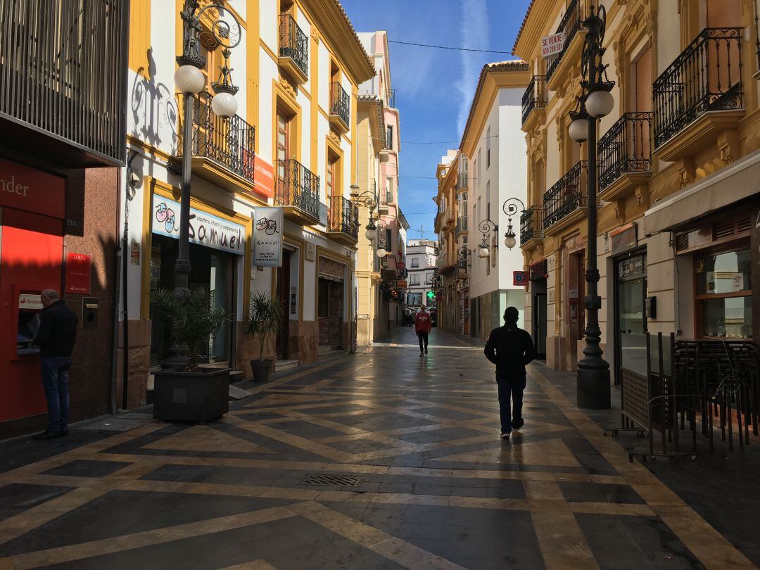 La calle Corredera, este sábado por la mañana.