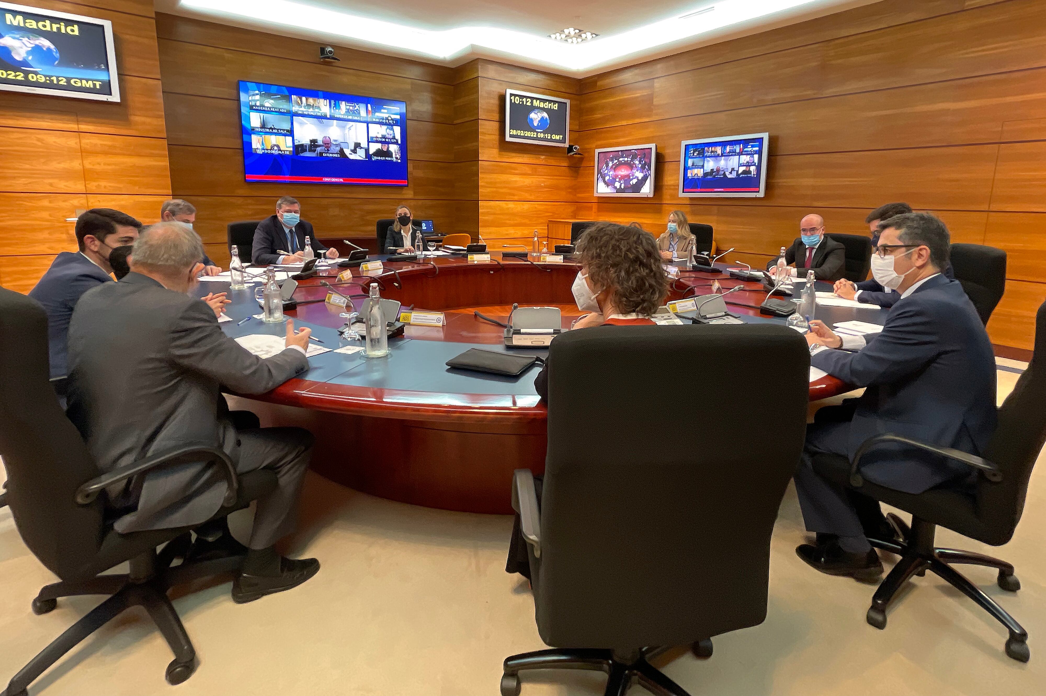 El ministro de la Presidencia, Relaciones con las Cortes y Memoria Democrática, Félix Bolaños, preside la cuarta reunión del Comité de Situación que analiza y hace seguimiento de la actualidad bélica provocada por los ataques de Rusia a Ucrania, según ha informado el Gobierno.