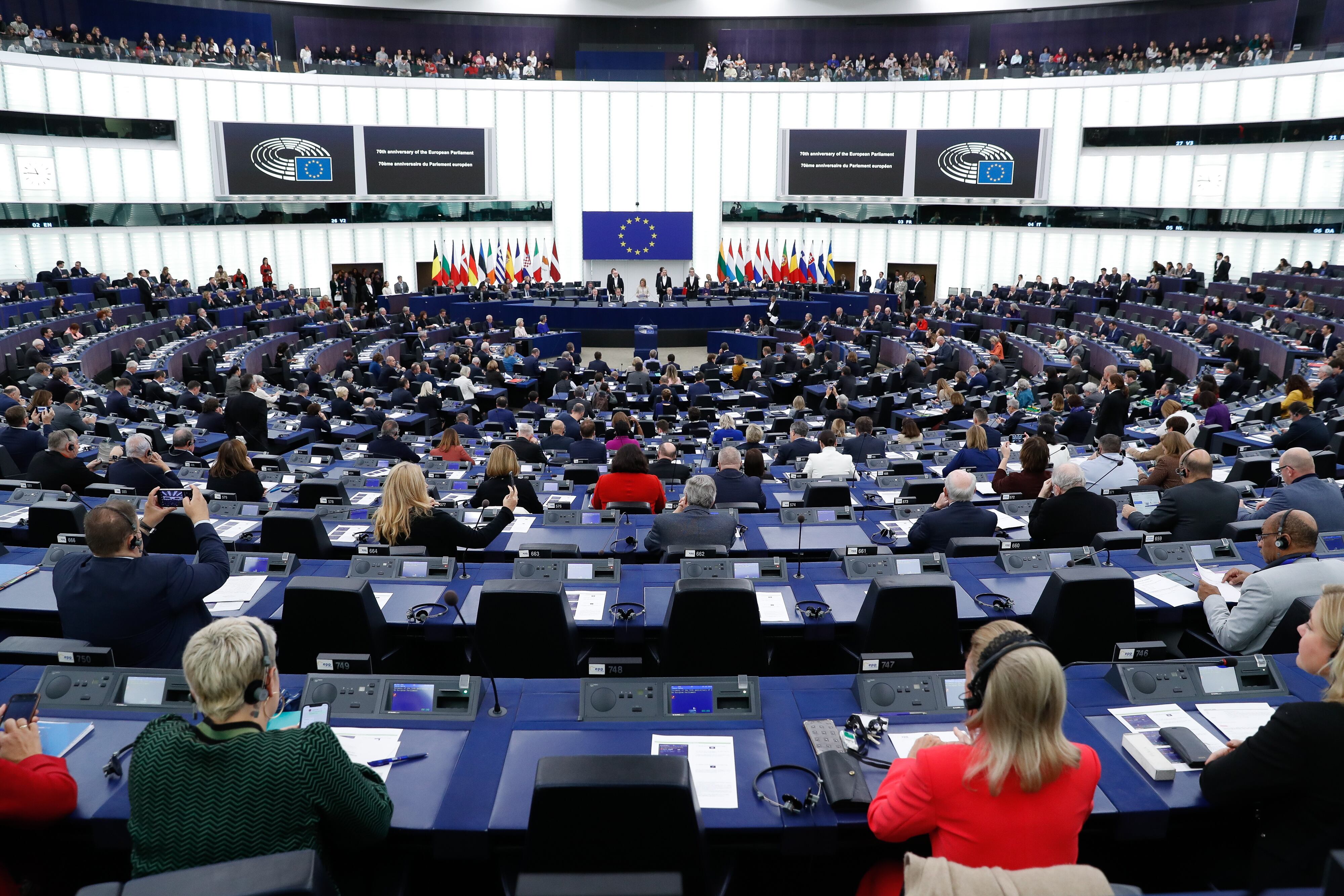 Sesión plenaria en el Parlamento Europeo en Estrasburgo (Francia).