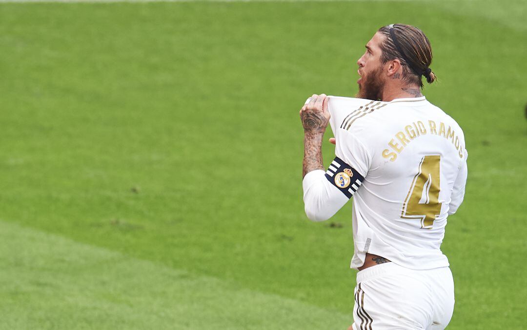 Sergio Ramos, durante el partido en San Mamés