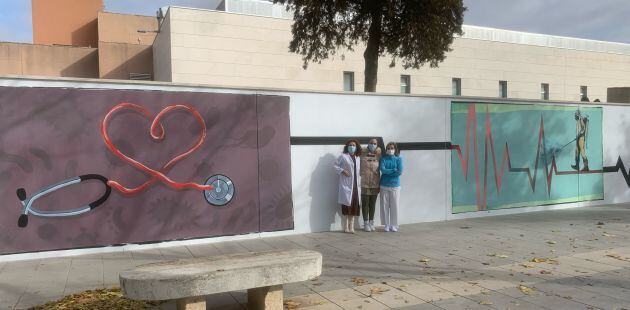 Imagen de uno de los murales en reconocimiento a los sanitarios de Valdepeñas (Ciudad Real)