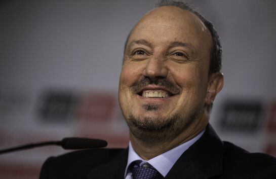 MADRID, SPAIN - JUNE 03: New Real Madrid head coach Rafael Benitez attends questions from the media during the press conference at his presentation at Santiago Bernabeu stadium on June 3, 2015 in Madrid, Spain. (Photo by Gonzalo Arroyo Moreno/Getty Images