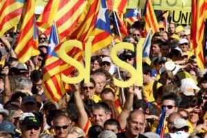 Manifestació a favor del dret a decidir