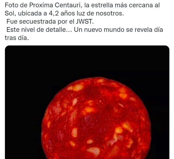 Un científico francés hace pasar una rodaja de chorizo por una estrella.