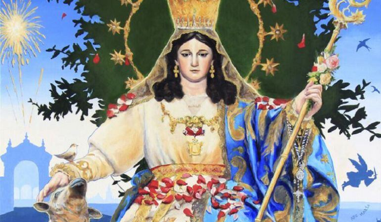 Cartel anunciador de la salida procesional, este domingo, de la pastora de Capuchinos